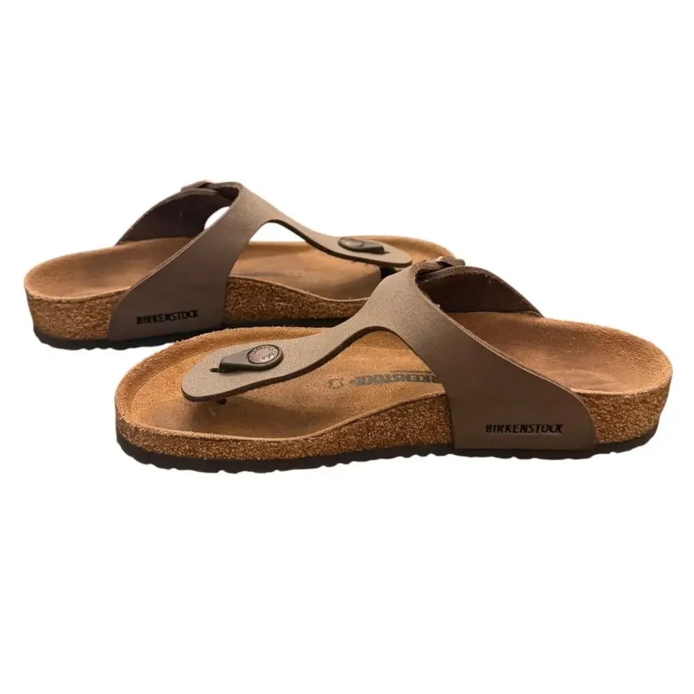 Birkenstock Gizeh Birkibuc Sandal Mocha Brown Big Kid’s Size 3 EU 34 Slip-On